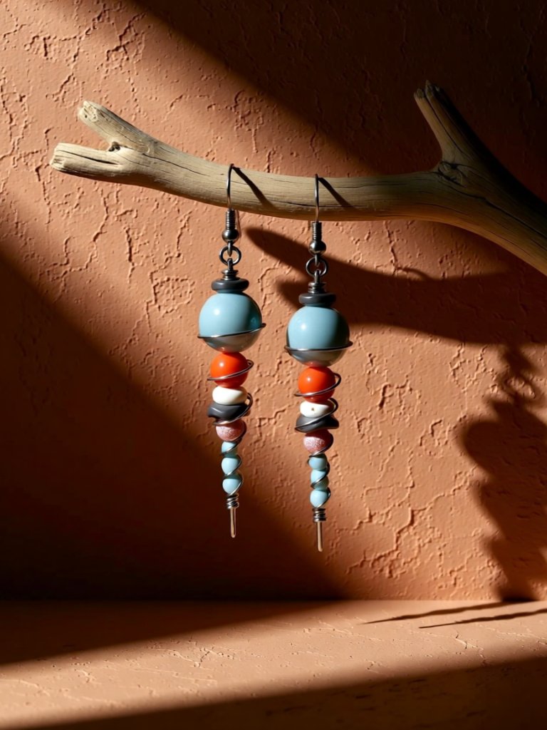 Handmade Sexy Scepter Dangle Earrings Feminine Spunky One-Of-A-Kind Earcandy 20$